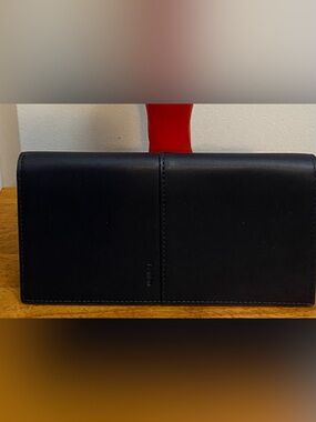 Blue faux leather Wallet with ID Windows NWOT
